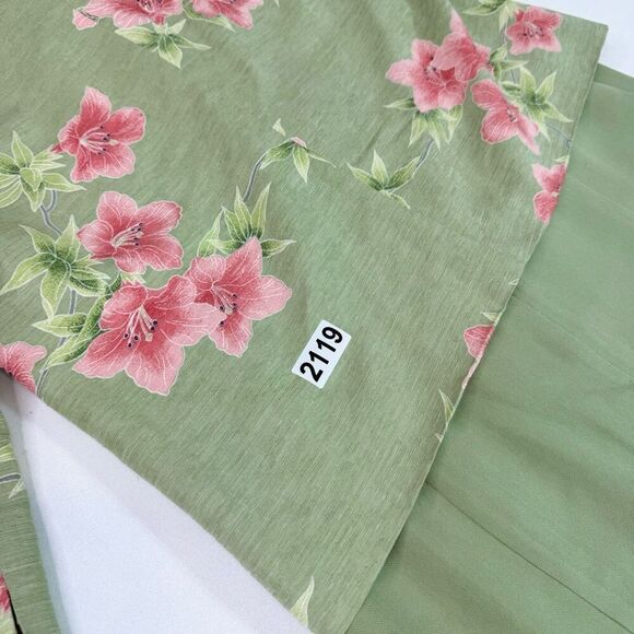 Vintage Tommy Bahama Dress Suit Set Womens 10 Tropical 100% Silk Hawaiian Floral - Picture 12 of 12